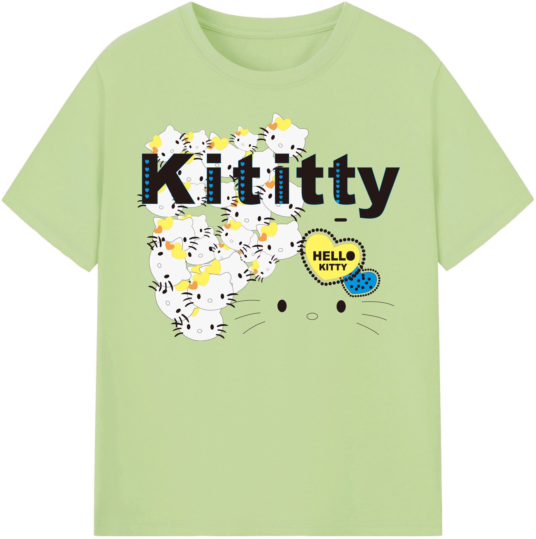 （画像用） Hello Kitty ハローキティ 綿100％半袖Tシャツ（フロントプリント）